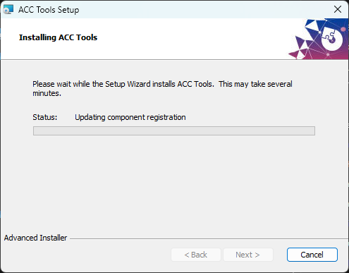 Installing ACC Tools page of installer wizard